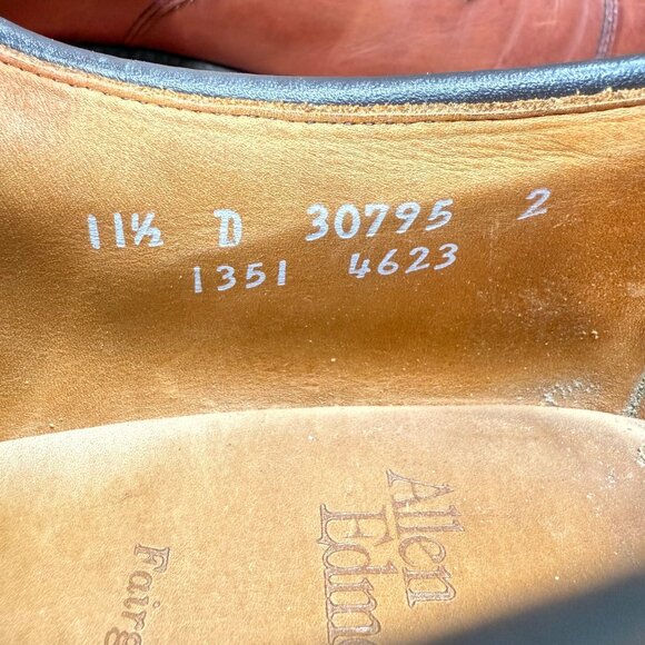 Allen Edmonds Fairgate Mens 11.5D Brown Leather Oxford Dress Shoes - Picture 6 of 9